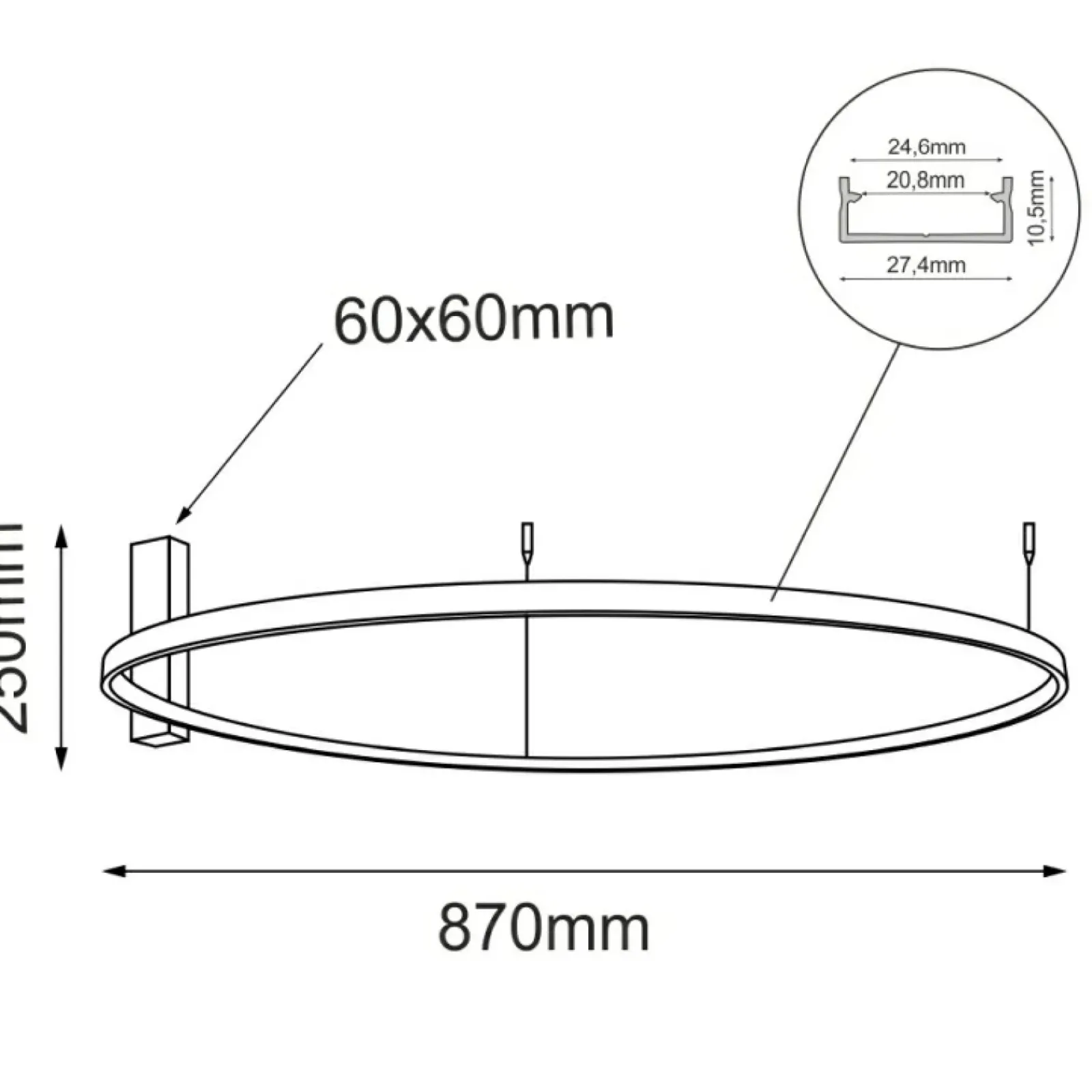 Sklep Kaja Lampa sufitowa LED koło ⌀87cm 4000K ANT 1345 z serii AGA* Lampy Led|Plafony Nowoczesne