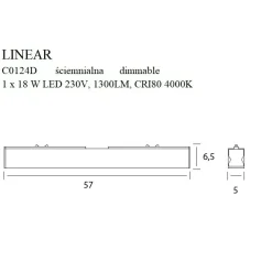 Sklep Kaja Lampa sufitowa LED ze ściemniaczem 57cm MX C0124D LINEAR | Kaja* Lampy Led|Plafony Nowoczesne