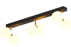 Sklep Kaja Lampa sufitowa, listwa, sześć mlecznych kloszy JUP 1920 z serii LUNA Sale