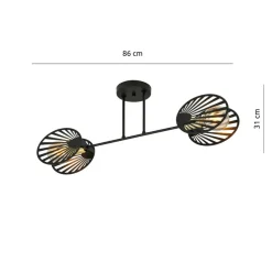 Sklep Kaja Lampa sufitowa, metalowe ażurowe osłony 1181/2 z serii TALIA | Kaja czarny Shop