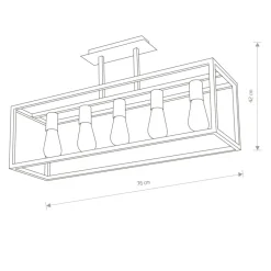 Sklep Kaja Lampa sufitowa na pięć źródeł światła 9047 | Kaja Oświetlenie czarny Store