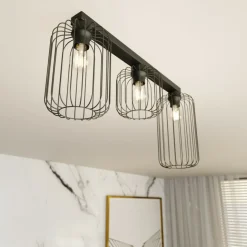 Sklep Kaja Lampa sufitowa na podłużnej listwie 1367/3 z serii BARN czarny New