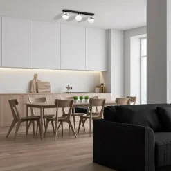 Sklep Kaja Lampa sufitowa na podłużnej listwie, trzy klosze MLP8873 z serii SFERA | Kaja Oś chrom Outlet