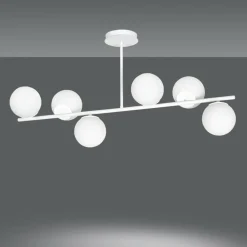 Sklep Kaja Lampa sufitowa na sztywnym zwisie, białe klosze 1021/6 BIOR | Kaja biały New