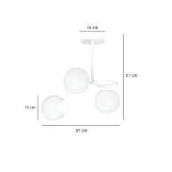 Sklep Kaja Lampa sufitowa na sztywnym zwisie, do kuchni 1031/3 KALF | Kaja biały Fashion