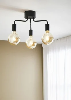 Sklep Kaja Lampa sufitowa na trzy żarówki czarna oprawa 108102 | Kaja Oświetlenie Discount