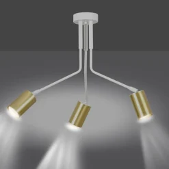 Sklep Kaja Lampa sufitowa na trzy żarówki w złotych tubach 656/3 | Kaja Discount