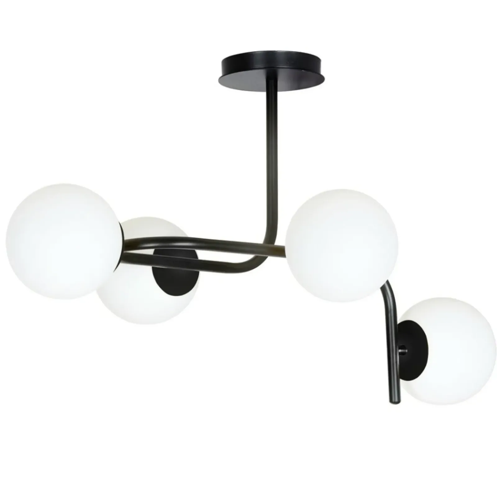 Sklep Kaja Lampa sufitowa o obłym kształcie, białe klosze 1030/4A KALF | Kaja Discount