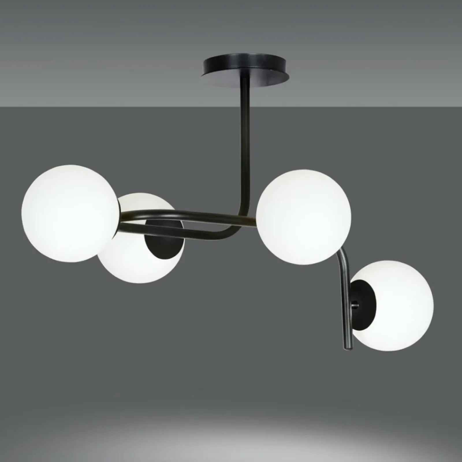 Sklep Kaja Lampa sufitowa o obłym kształcie, białe klosze 1030/4A KALF | Kaja Discount