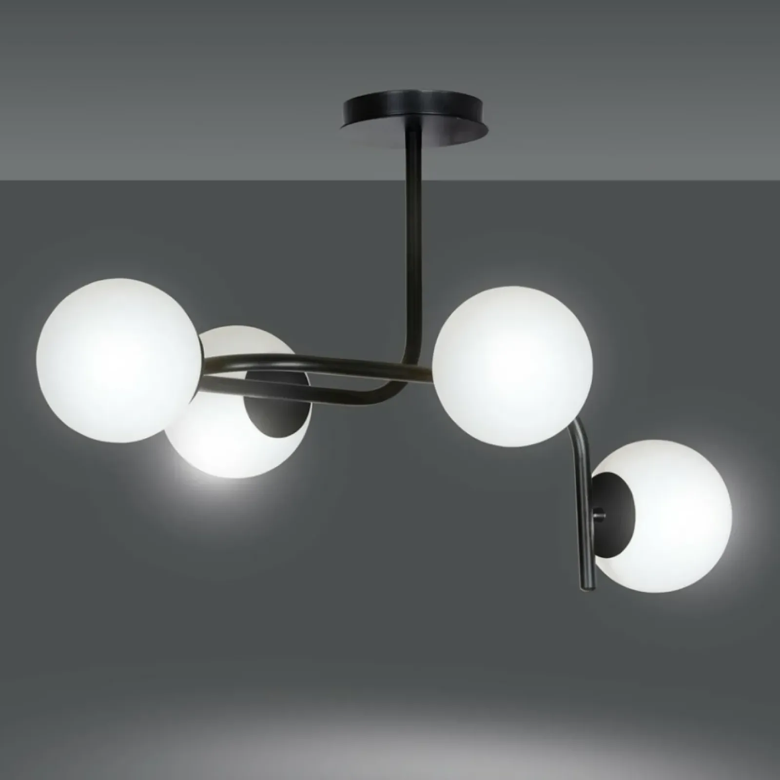 Sklep Kaja Lampa sufitowa o obłym kształcie, białe klosze 1030/4A KALF | Kaja Discount
