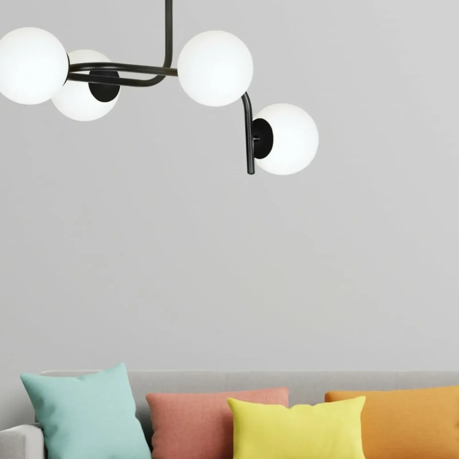 Sklep Kaja Lampa sufitowa o obłym kształcie, białe klosze 1030/4A KALF | Kaja Discount