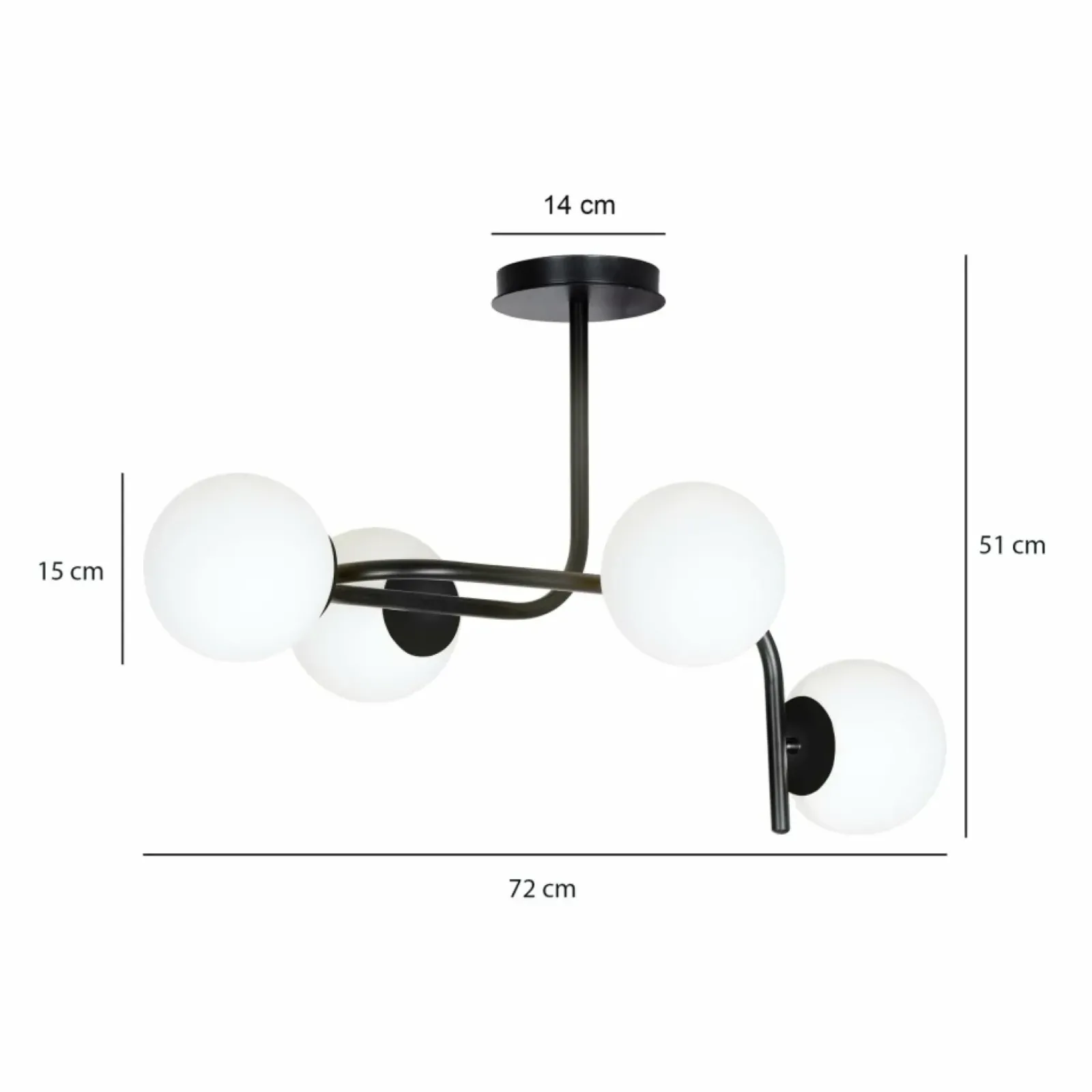 Sklep Kaja Lampa sufitowa o obłym kształcie, białe klosze 1030/4A KALF | Kaja Discount