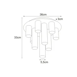 Sklep Kaja Lampa sufitowa plafon z kaskadą tub K-4402 MILE BLACK | Kaja czarny Cheap