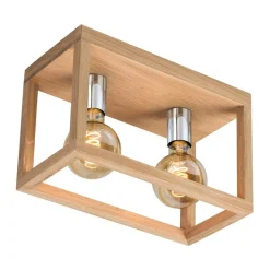 Sklep Kaja Lampa sufitowa podwójny drewniany box do sypialni 9158274 KAGO | Kaja Discount