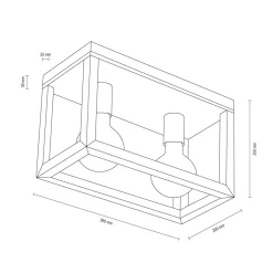 Sklep Kaja Lampa sufitowa podwójny drewniany box do sypialni 9158274 KAGO | Kaja Discount