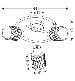 Sklep Kaja Lampa sufitowa, spirala ze szklanymi kloszami 98-27405 z serii BILL | Kaja Oświe czarny Shop