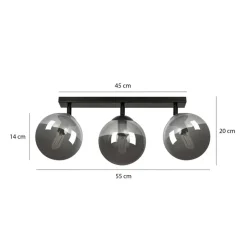 Sklep Kaja Lampa sufitowa typu listwa z kulistymi kloszami 777/3 | Kaja Cheap