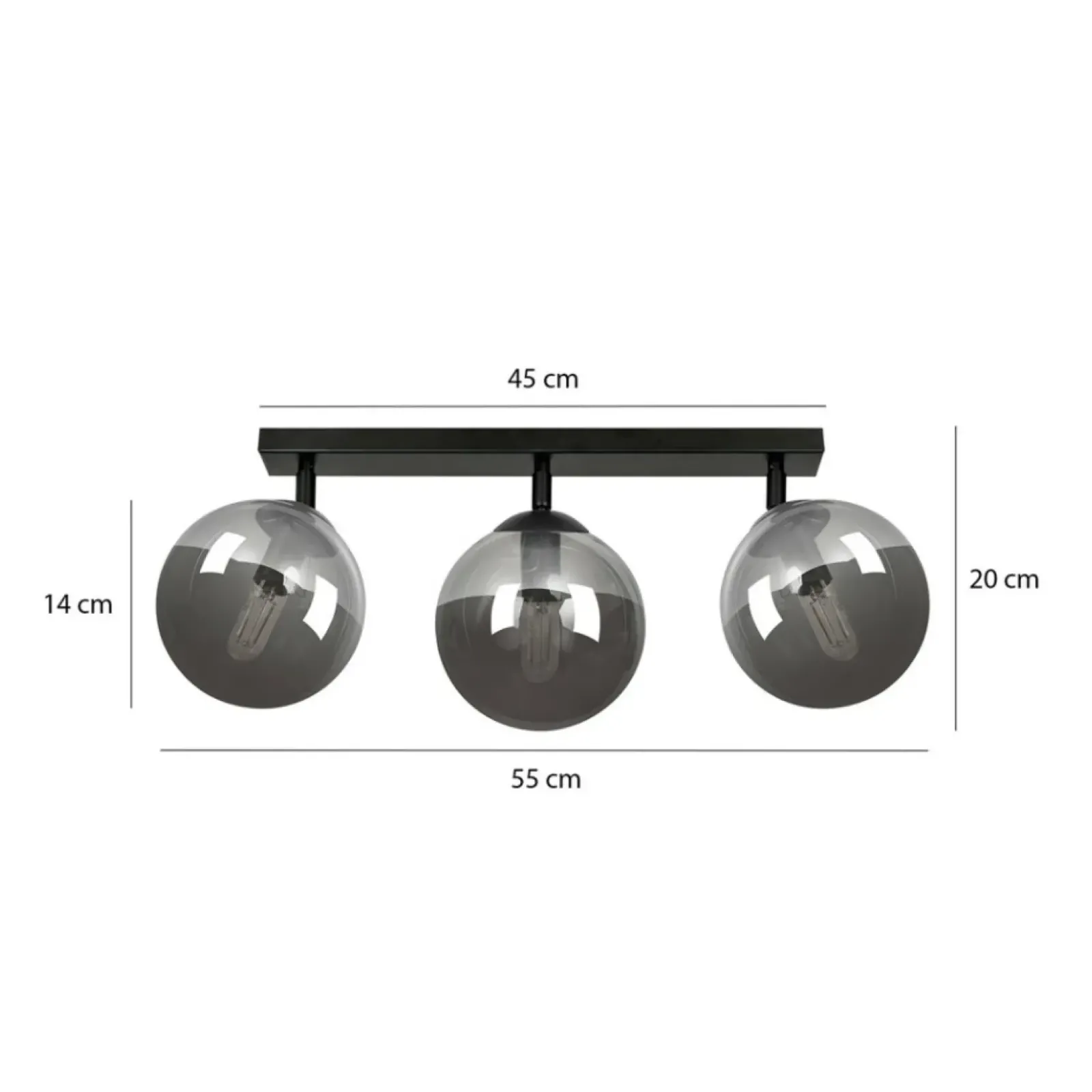 Sklep Kaja Lampa sufitowa typu listwa z kulistymi kloszami 777/3 | Kaja Cheap