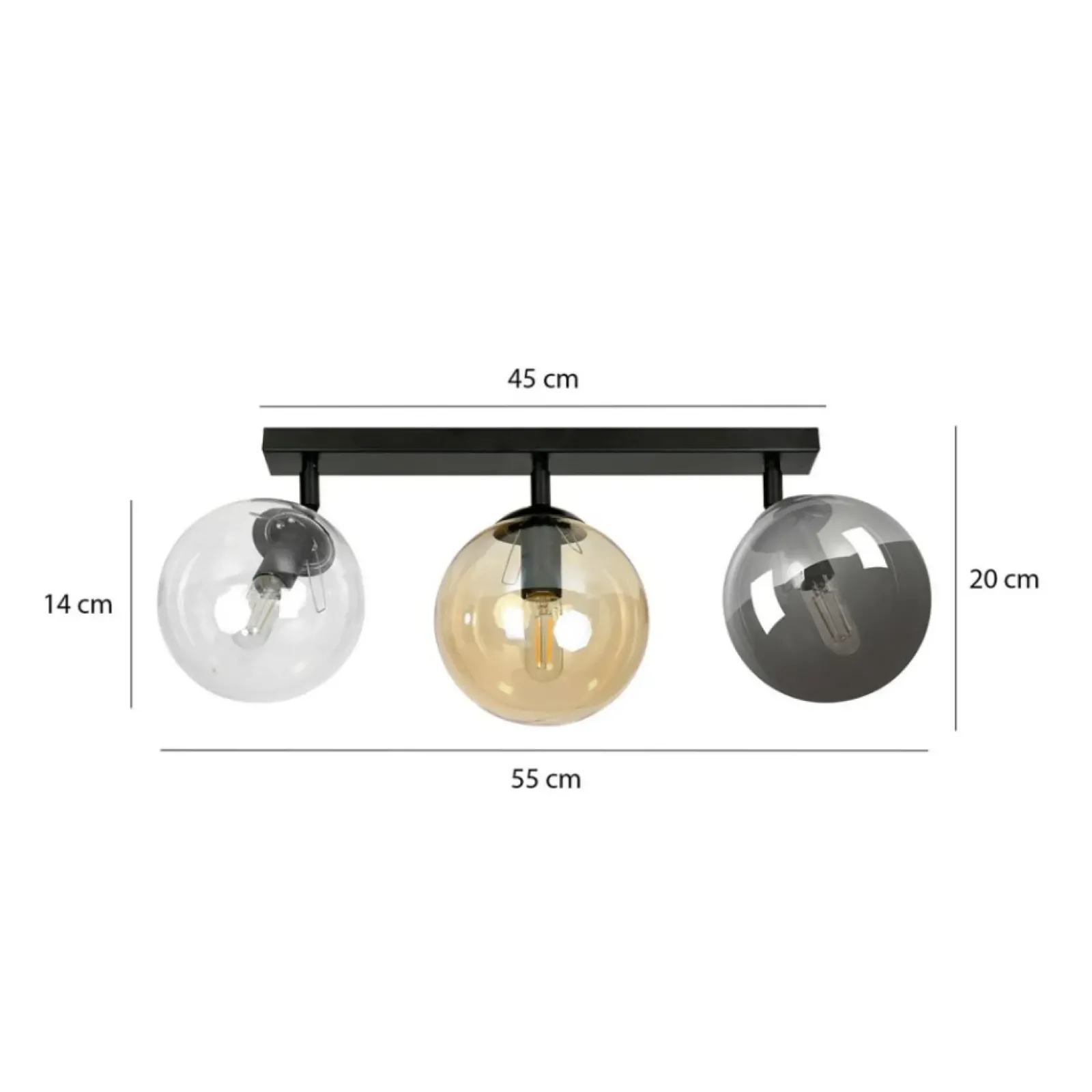 Sklep Kaja Lampa sufitowa typu listwa z kolorowymi kloszami 779/3 | Kaja Best Sale