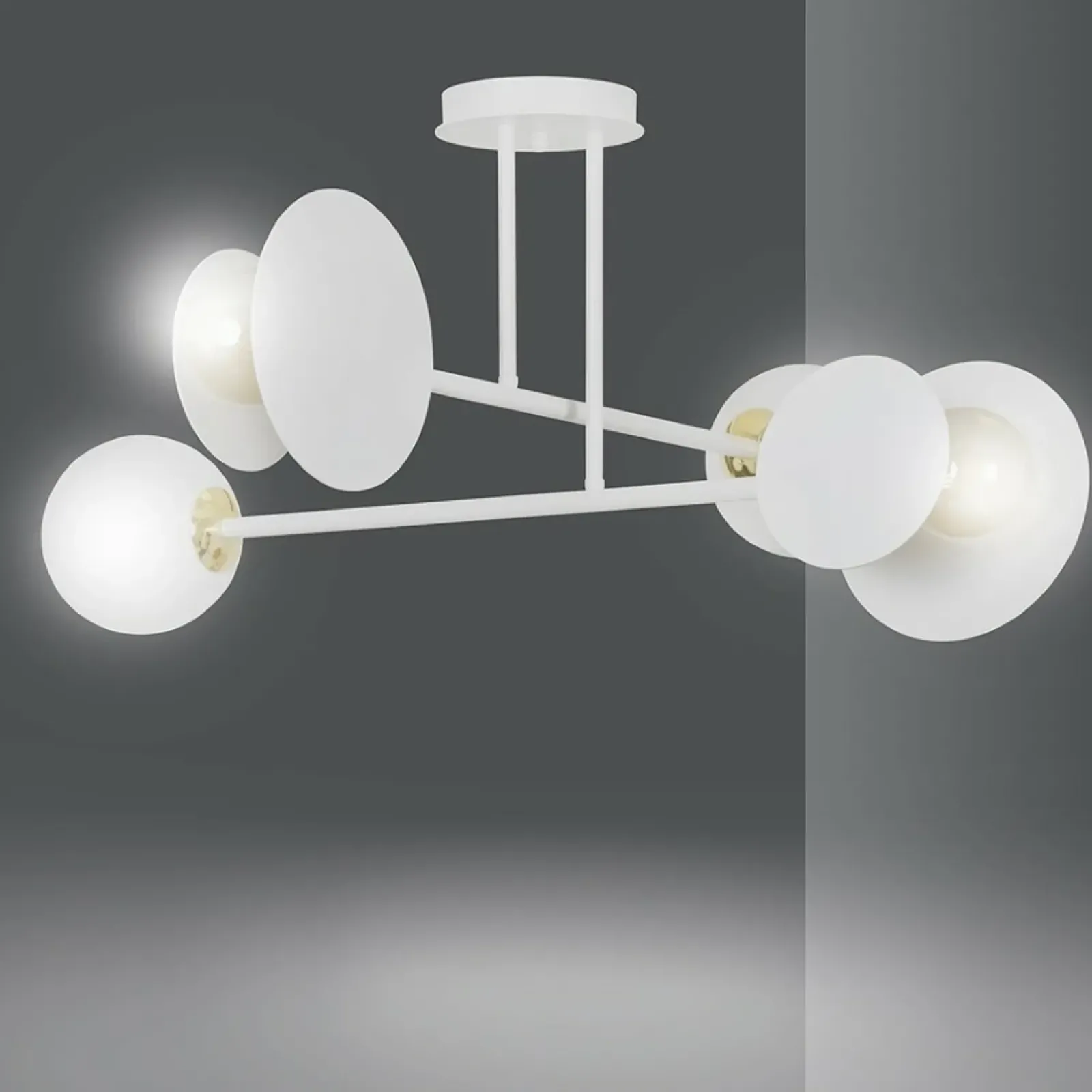 Sklep Kaja Lampa sufitowa w m kolorze na dwie żarówki 613/4 | Kaja biały Flash Sale