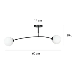 Sklep Kaja Lampa sufitowa w m kolorze z kloszami 671/2 | Kaja Oświetlenie biały Fashion