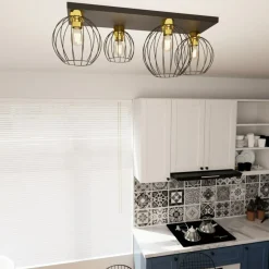 Sklep Kaja Lampa sufitowa w kolorze czerni i złota 1370/4 z serii NEST Flash Sale