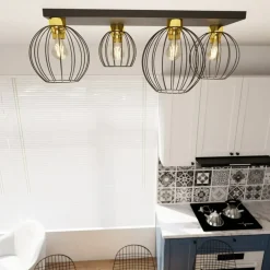 Sklep Kaja Lampa sufitowa w kolorze czerni i złota 1370/4 z serii NEST Flash Sale