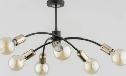 Sklep Kaja Lampa sufitowa w loftowym stylu, czerń i złoto AL 63051 | Kaja Sale