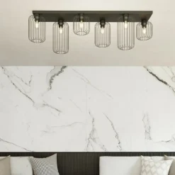 Sklep Kaja Lampa sufitowa w stylu industrialnym 1367/6 z serii BARN czarny Discount