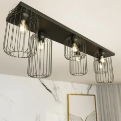 Sklep Kaja Lampa sufitowa w stylu industrialnym 1367/6 z serii BARN czarny Discount