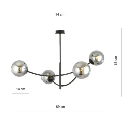 Sklep Kaja Lampa sufitowa w stylu loftowym, do sypialni 1100/4 HUNTER | Kaja Clearance