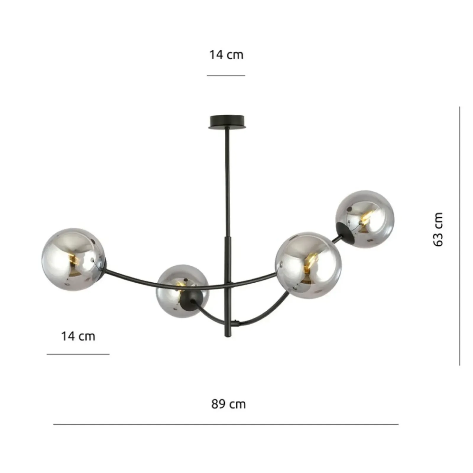 Sklep Kaja Lampa sufitowa w stylu loftowym, do sypialni 1100/4 HUNTER | Kaja Clearance