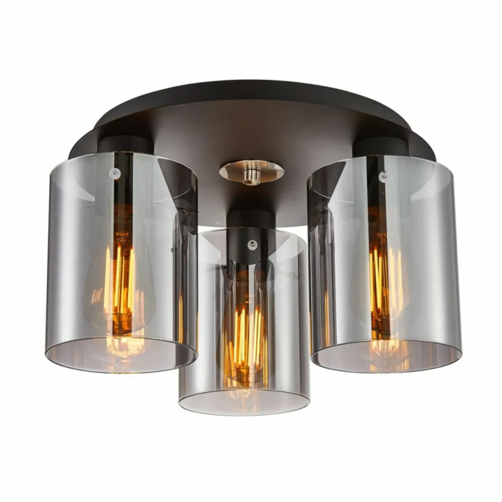 Sklep Kaja Lampa sufitowa z 3 kloszami typu tuba SPL-5581-3SC-BK-SG SARDO | Kaja Discount
