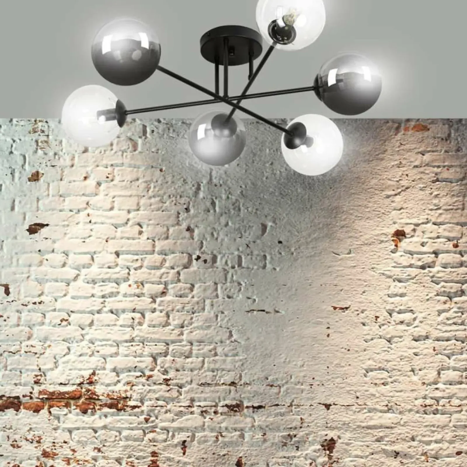 Sklep Kaja Lampa sufitowa z 2 rodzajami kulistych kloszy 834/6B1 | Kaja New