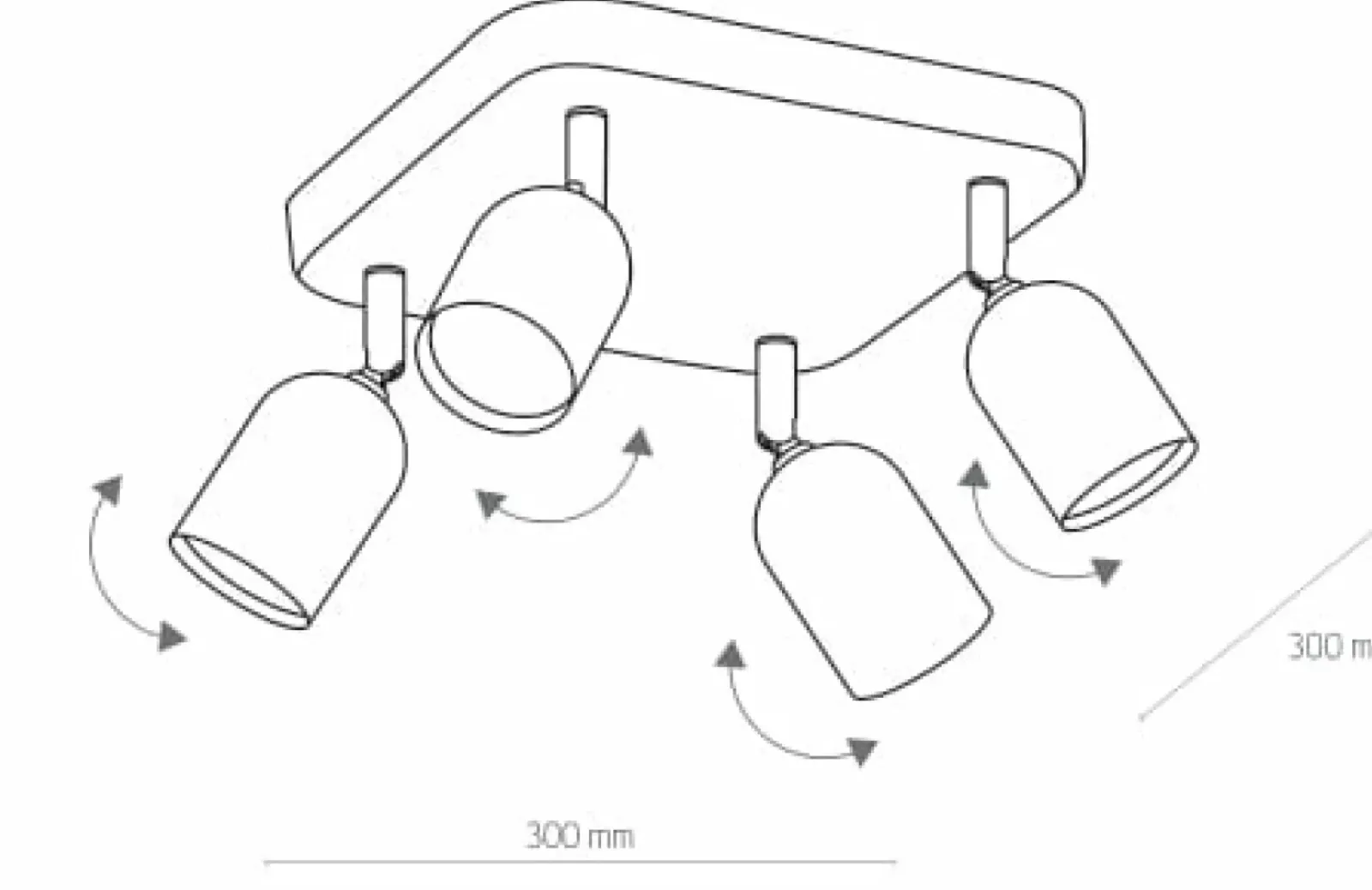 Sklep Kaja Lampa sufitowa z 4 spotami, do kuchni TK 4414 TOP | Kaja Oświetlenie Outlet