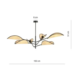 Sklep Kaja Lampa sufitowa z abażurami w stylu boho 1160/6 VENE | Kaja Oświetlenie Cheap