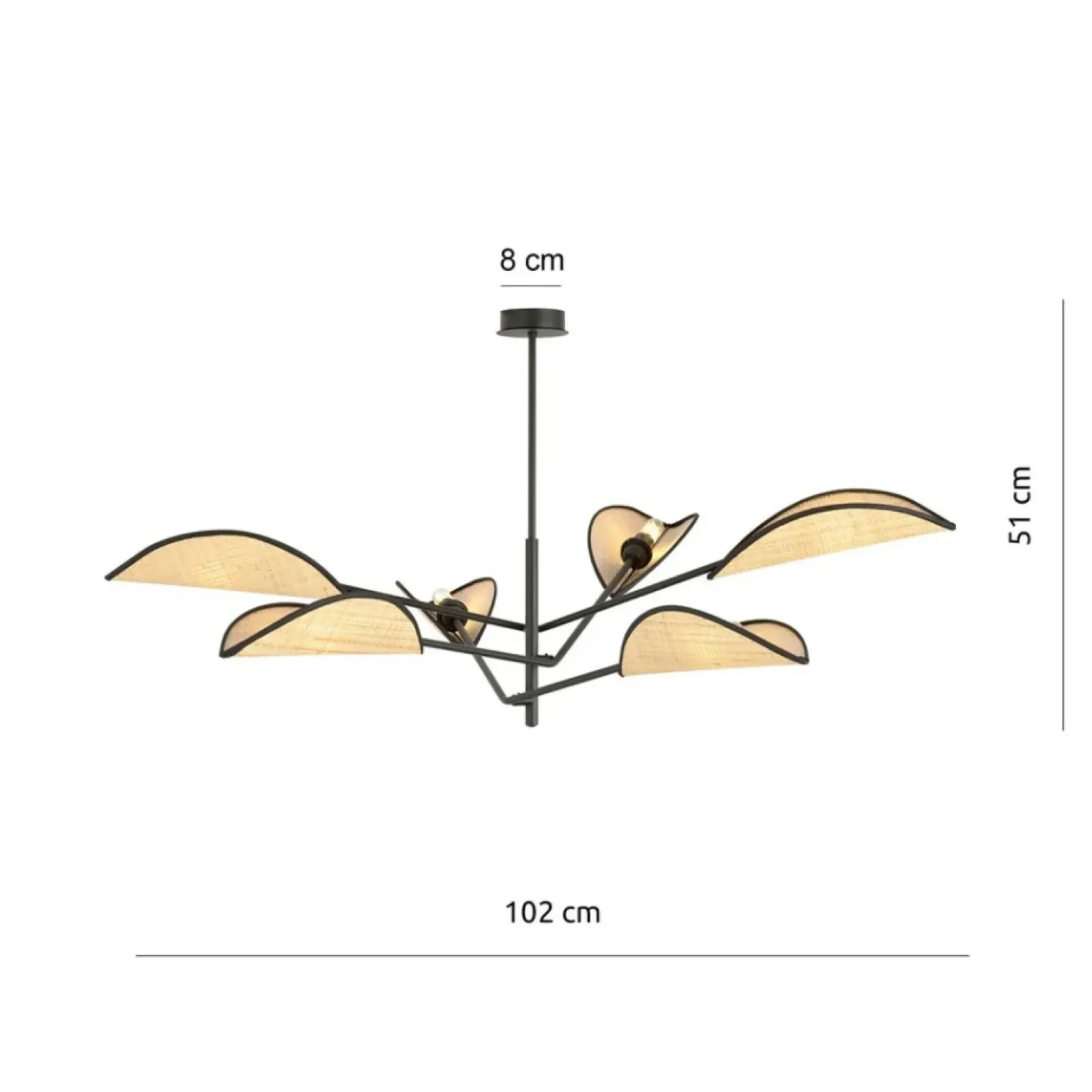 Sklep Kaja Lampa sufitowa z abażurami w stylu boho 1160/6 VENE | Kaja Oświetlenie Cheap