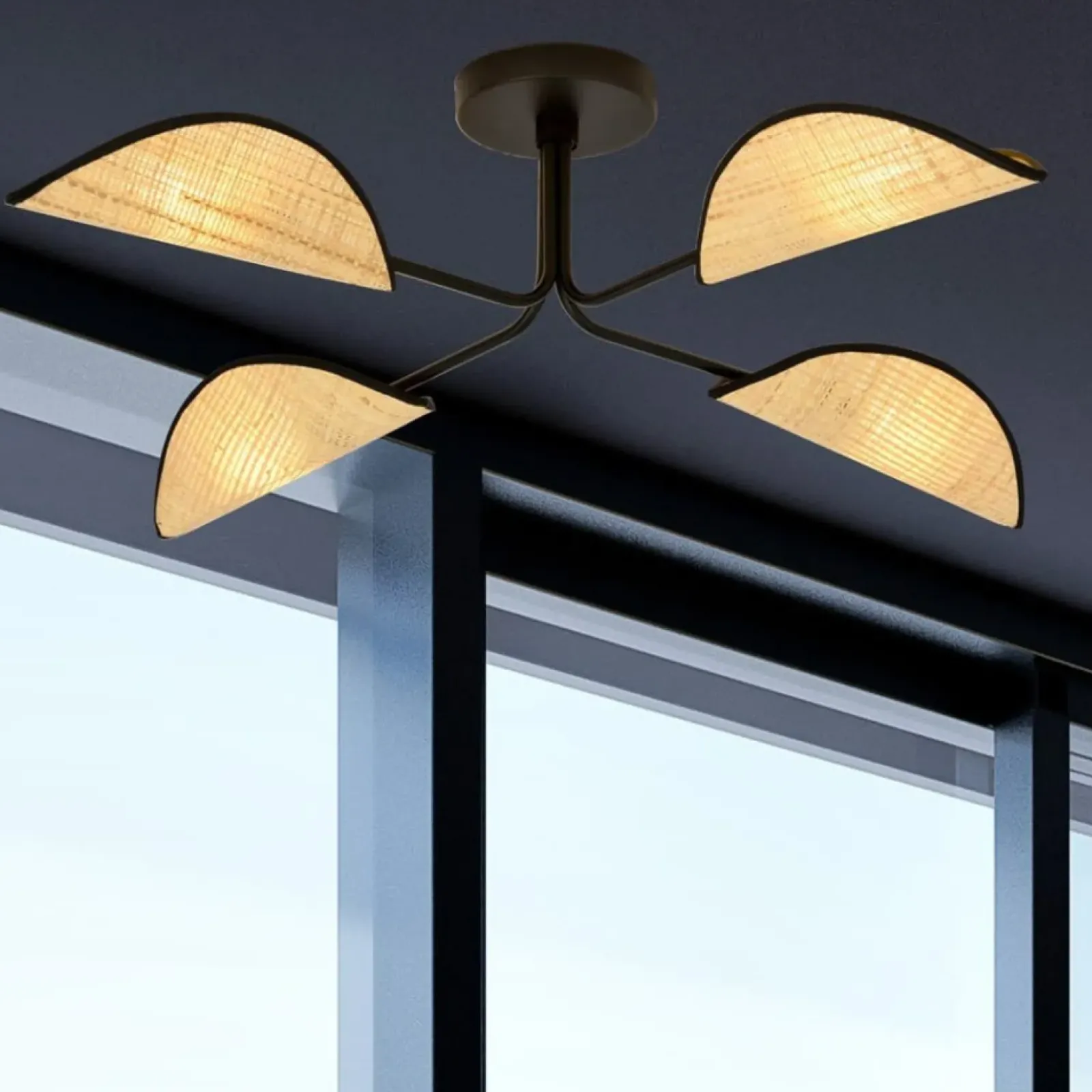 Sklep Kaja Lampa sufitowa z abażurami w stylu eco 1172/4 GOMEZ | Kaja Oświetlenie Store