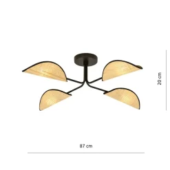 Sklep Kaja Lampa sufitowa z abażurami w stylu eco 1172/4 GOMEZ | Kaja Oświetlenie Store