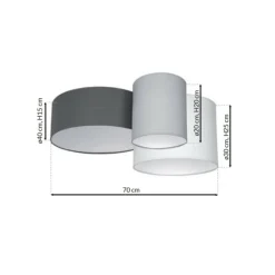 Sklep Kaja Lampa sufitowa z abazurami w trzech kolorach MLP64590 z serii STAN | Kaja Oświet New