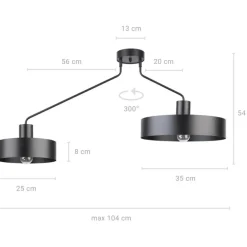Sklep Kaja Lampa sufitowa z asymetrycznymi kloszami SIG 31531 z serii JUMBO czarny Cheap