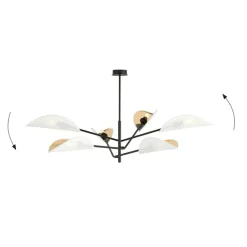 Sklep Kaja Lampa sufitowa z biało-złotymi abażurami 1159/6 VENE | Kaja New