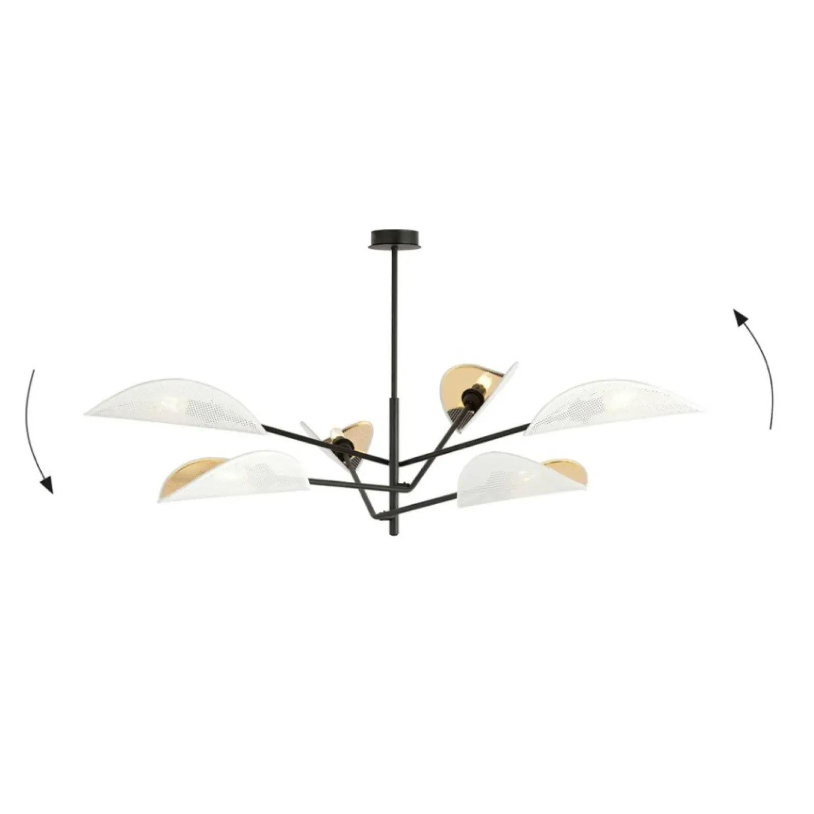 Sklep Kaja Lampa sufitowa z biało-złotymi abażurami 1159/6 VENE | Kaja New
