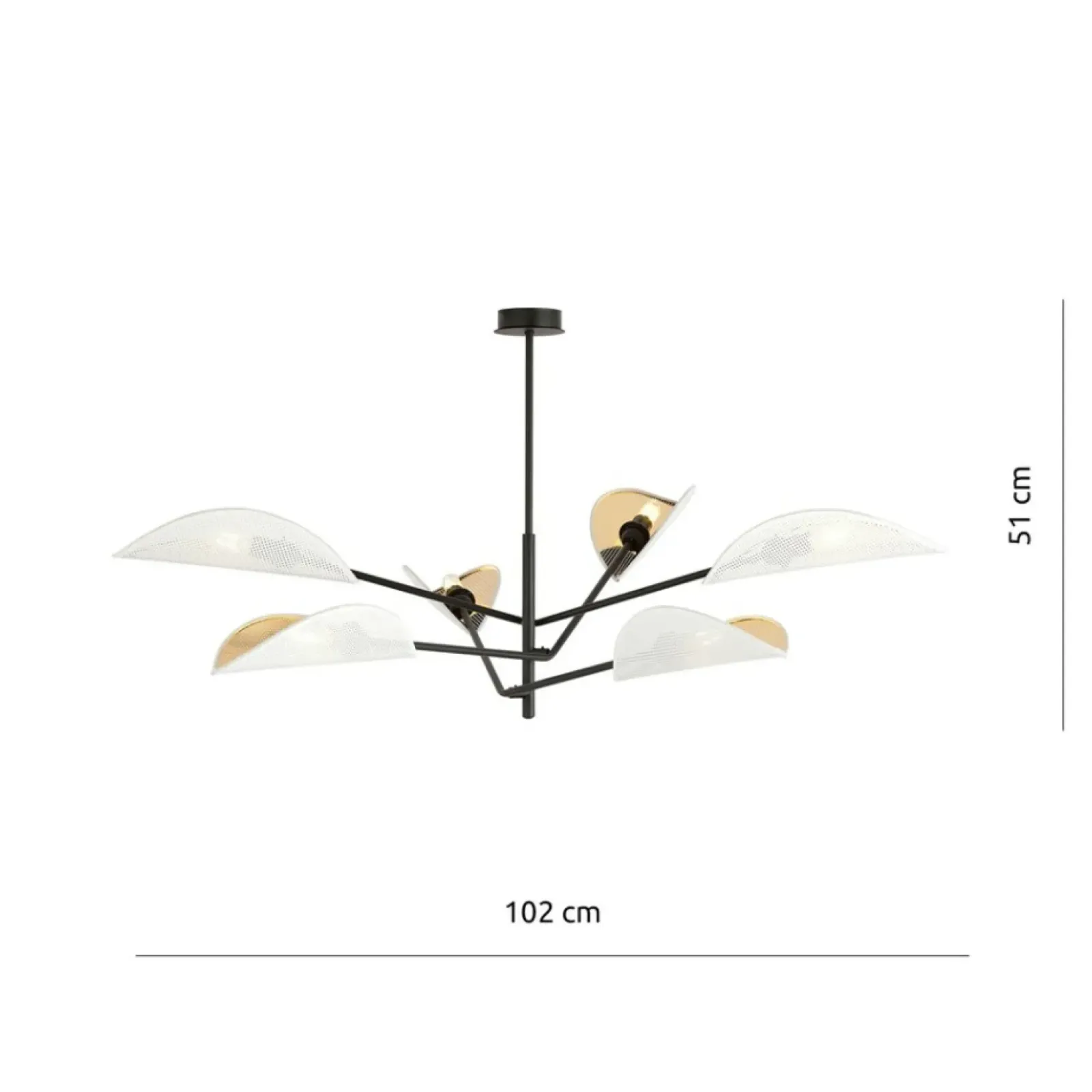 Sklep Kaja Lampa sufitowa z biało-złotymi abażurami 1159/6 VENE | Kaja New