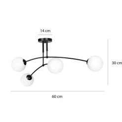 Sklep Kaja Lampa sufitowa z białymi klasycznymi kloszami 670/4 | Kaja Oświetlenie Clearance