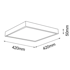 Sklep Kaja Lampa sufitowa z ciepłym światłem 42x42cm 3000K ANT 7175 NOMI | Kaja* Plafony Nowoczesne|Lampy Led