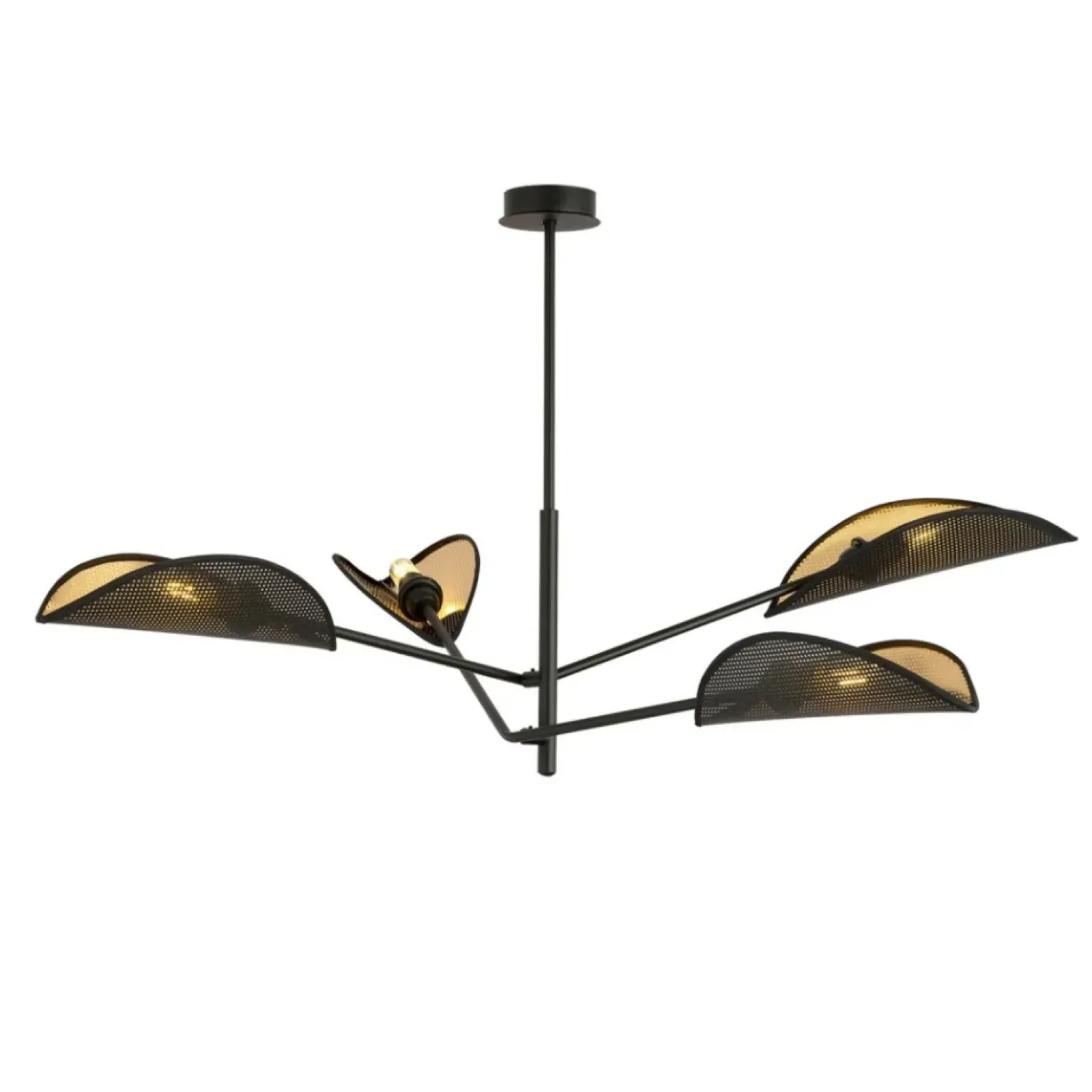 Sklep Kaja Lampa sufitowa z czarno-złotymi abażurami 1158/4 VENE | Kaja Fashion