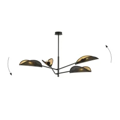 Sklep Kaja Lampa sufitowa z czarno-złotymi abażurami 1158/4 VENE | Kaja Fashion
