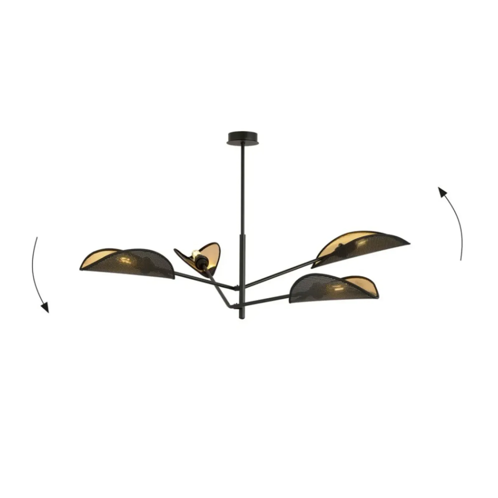 Sklep Kaja Lampa sufitowa z czarno-złotymi abażurami 1158/4 VENE | Kaja Fashion