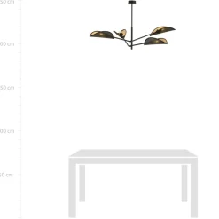Sklep Kaja Lampa sufitowa z czarno-złotymi abażurami 1158/4 VENE | Kaja Fashion